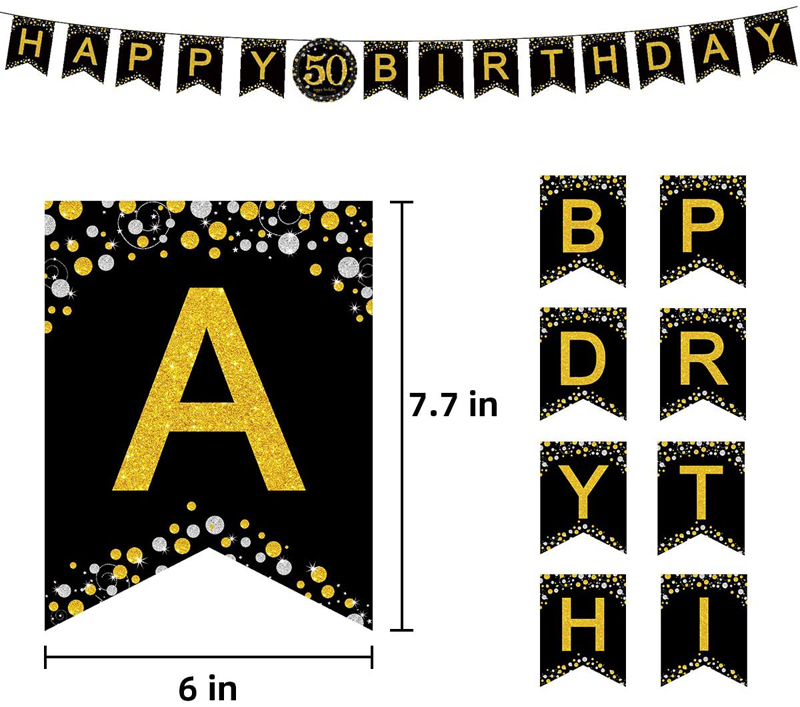 Black-and-Gold-50th-Party-Decorations-Banners