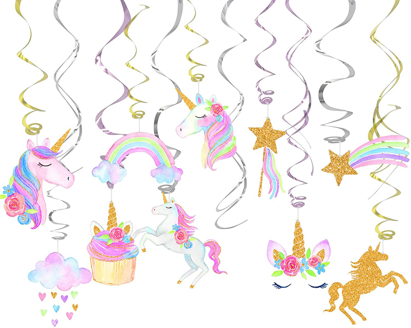 Unicorn-Hanging-Swirl-Decorations