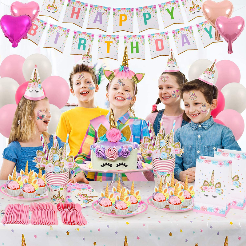 Unicorn-Party-Supplies-Girls-Kids-Unicorn-Theme-Birthday-Party-Decorations-Set