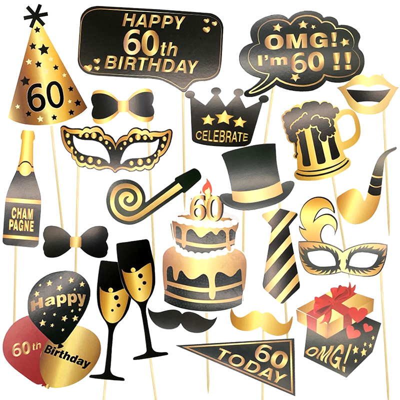 60th-Birthday-Party-Supplies-18th-Birthday-Photo-Booth-Props-Kit-Gold-and-Black-Birthday-Supplies