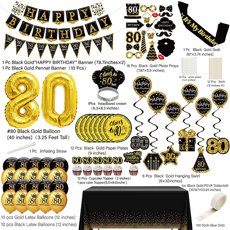 80th-Birthday-Decorations-Black-Gold-Combo-Kit-Full-Set
