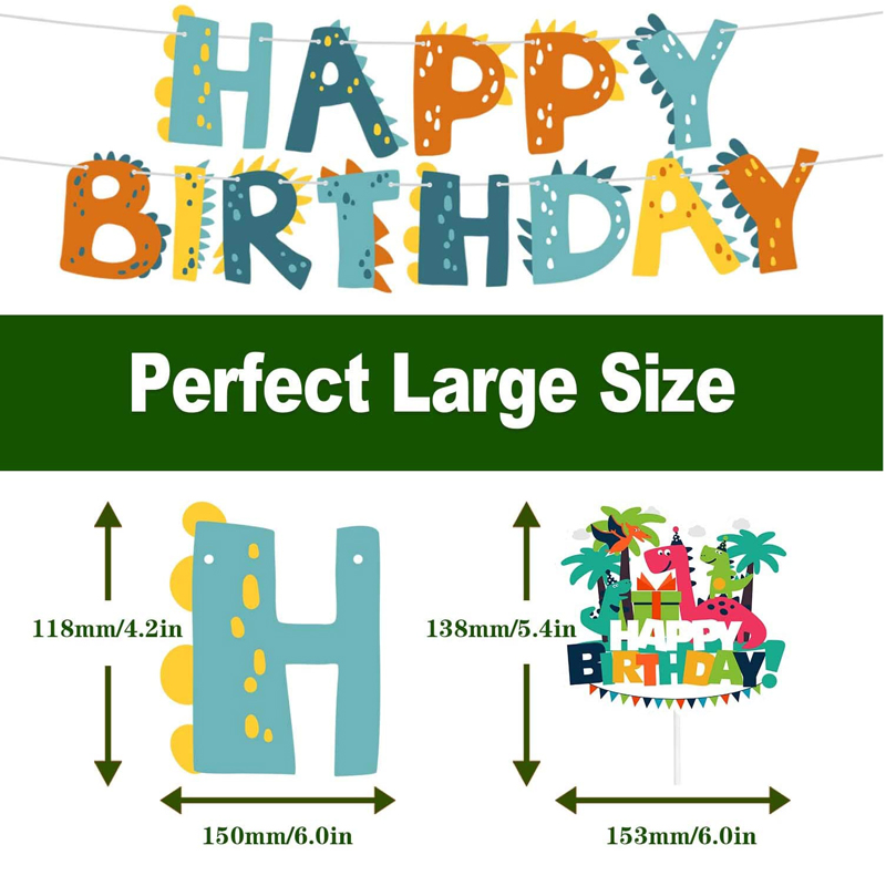 Dino-Happy-Birthday-Banner-Party-Supplies-Happy-6th-Birthday-Garlands