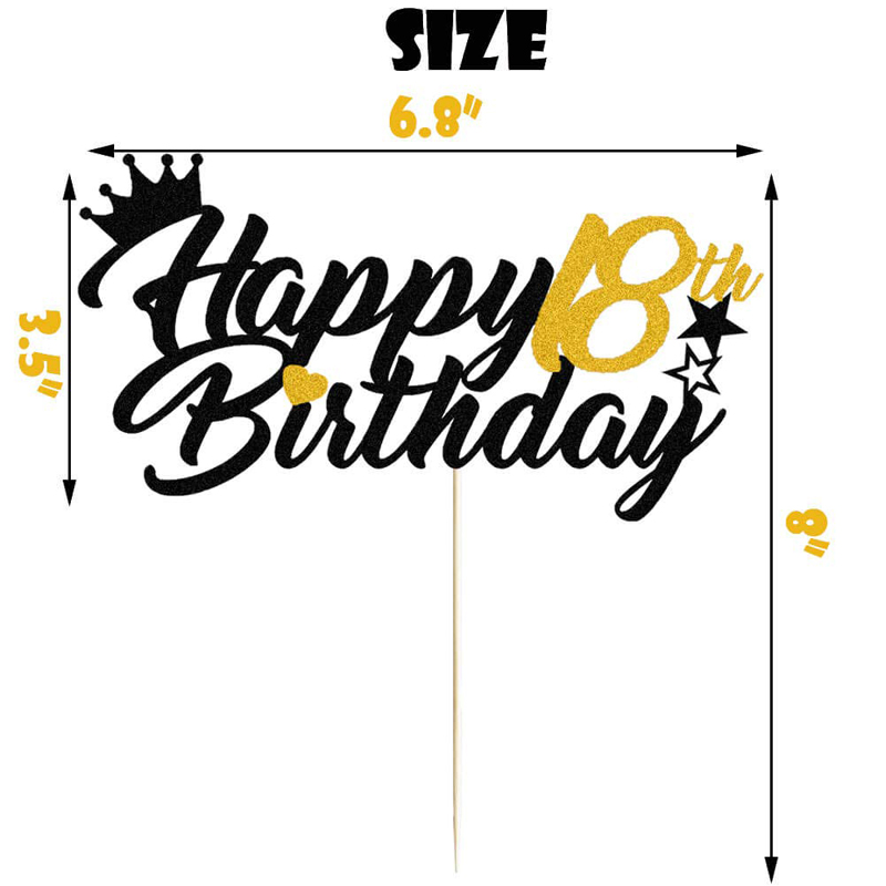 Gold-Glitter-Forever-18-Birthday-Party-Cake-Decor-Birthday-Cake-Topper