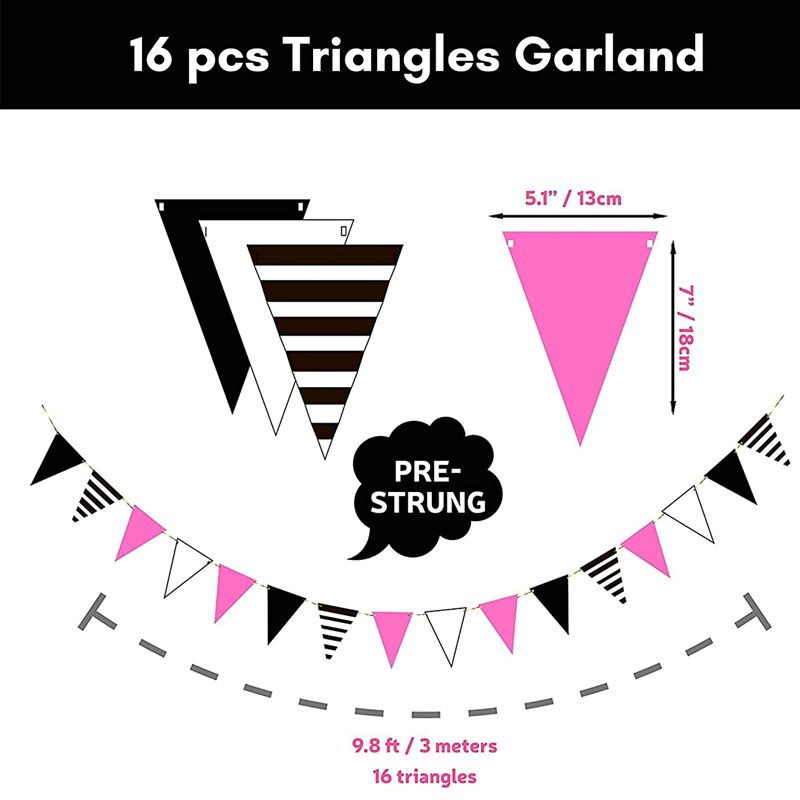 Hot-Pink-Gold-Black-White-Happy-Birthday-Birthday-Decorations-Bunting