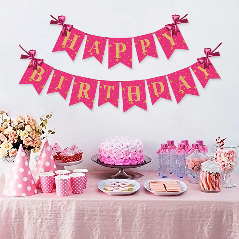 Hot-Pink-Happy-Birthday-Flags-Happy-Birthday-Decorations-Banners