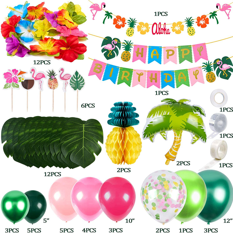 Tropical-Moana-Summer-Decor-China-Wholesale-Hawaiian-Luau-Birthday-Supplies