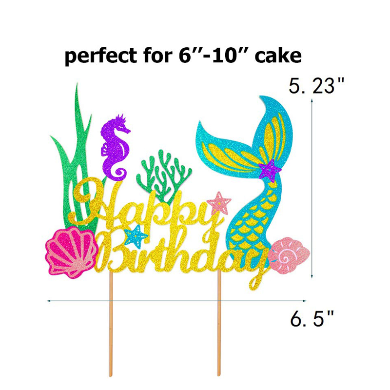 Under-The-Sea-Mermaid-Theme-Party-Glitter-Mermaid-Cake-Topper-China