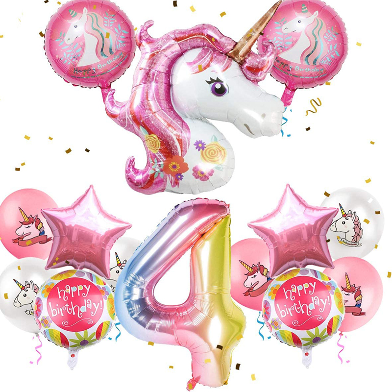 4th-Birthday-Foil-Balloons-Decorations-for-Girls-Birthdays