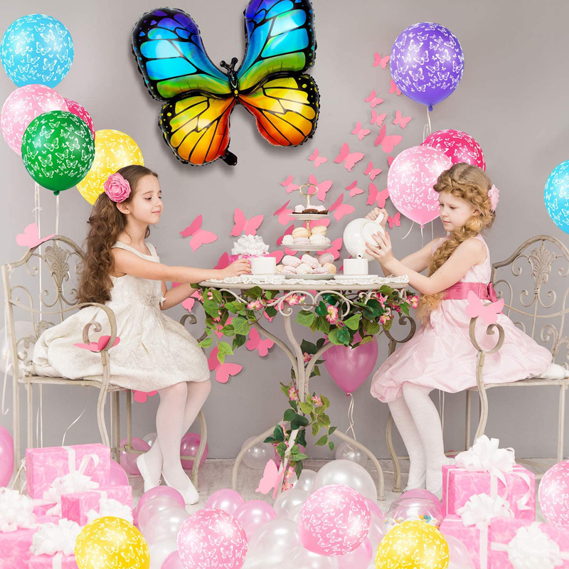Butterfly-Print-Foil-Balloons-Rainbow-Theme-Birthday-Girls-Decorations