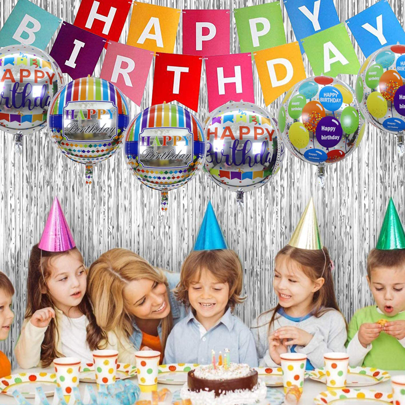 MioParty™: Happy Birthday Mylar Foil Balloons 4D Round Foil Birthday ...