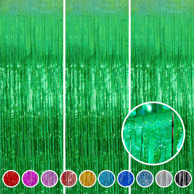 Green-Color-Metallic-Tinsel-Door-Curtains-Photo-Booth-Backdrop-Decorations-Fringe-Curtains
