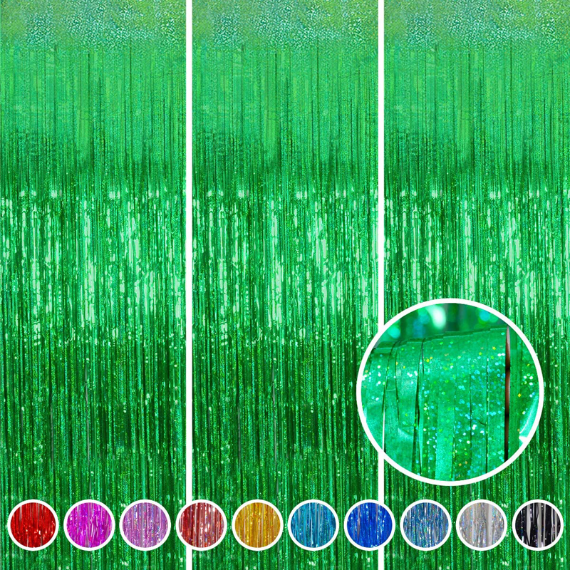 Green-Color-Metallic-Tinsel-Door-Curtains-Photo-Booth-Backdrop-Decorations-Fringe-Curtains