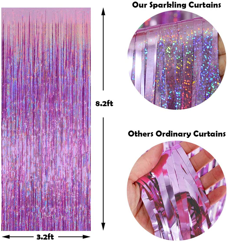 Pinkish-Purple-Metallic-Tinsel-Door-Curtains-Photo-Booth-Backdrop-Decorations-Fringe-Curtains-Wholesale