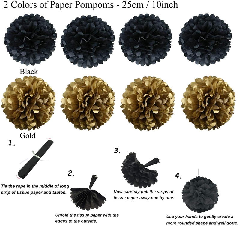 Black-and-Gold-Congrats-Graduation-Party-Decoration-Paper-Pompoms