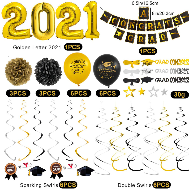 Graduation-Decoration-Kit-Foil-Balloon-Latex-Balloon-Congrats-Grad