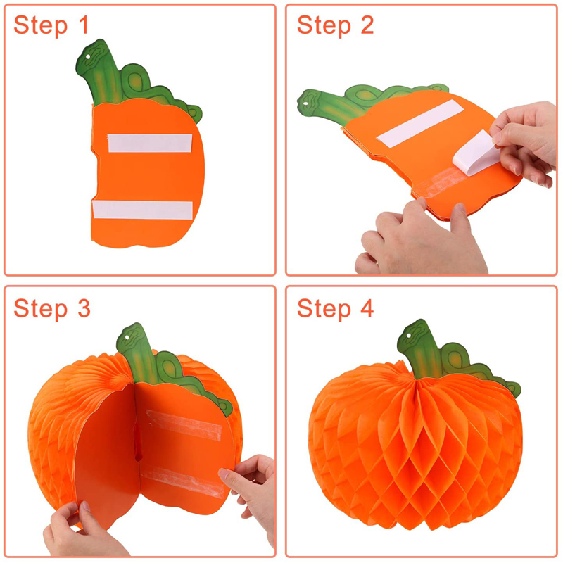 3D-Paper-Pumpkin-Honeycomb-Decorations-for-Halloween-Parties