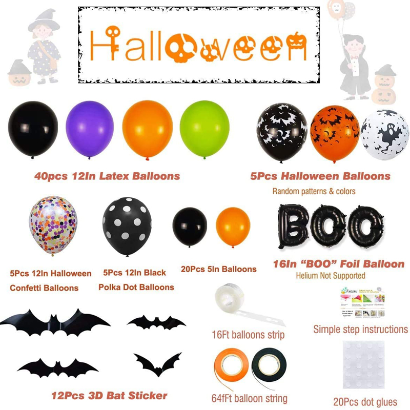 Halloween-Balloon-Kit-Big-Spiders-Black-Orange-Balloons-Halloween-Supplies