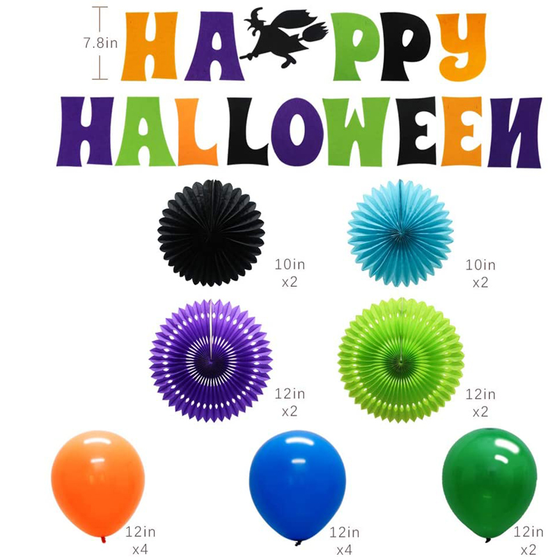 Halloween-Kids-Party-Decorations-Kit-Paper-Fans