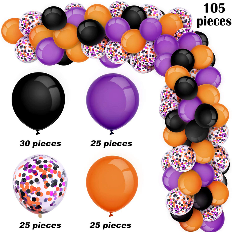 Halloween-Party-12-Inch-Black-Orange-Purple-Latex-Confetti-Balloons
