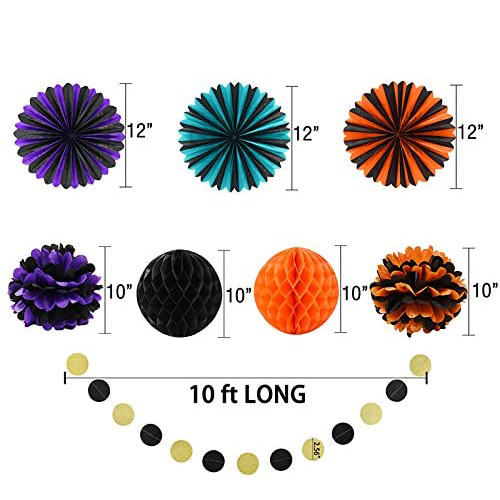 Halloween-Party-Supplies-Hanging-Decorations-Kit-Paper-Fans-Honeycomb-Balls
