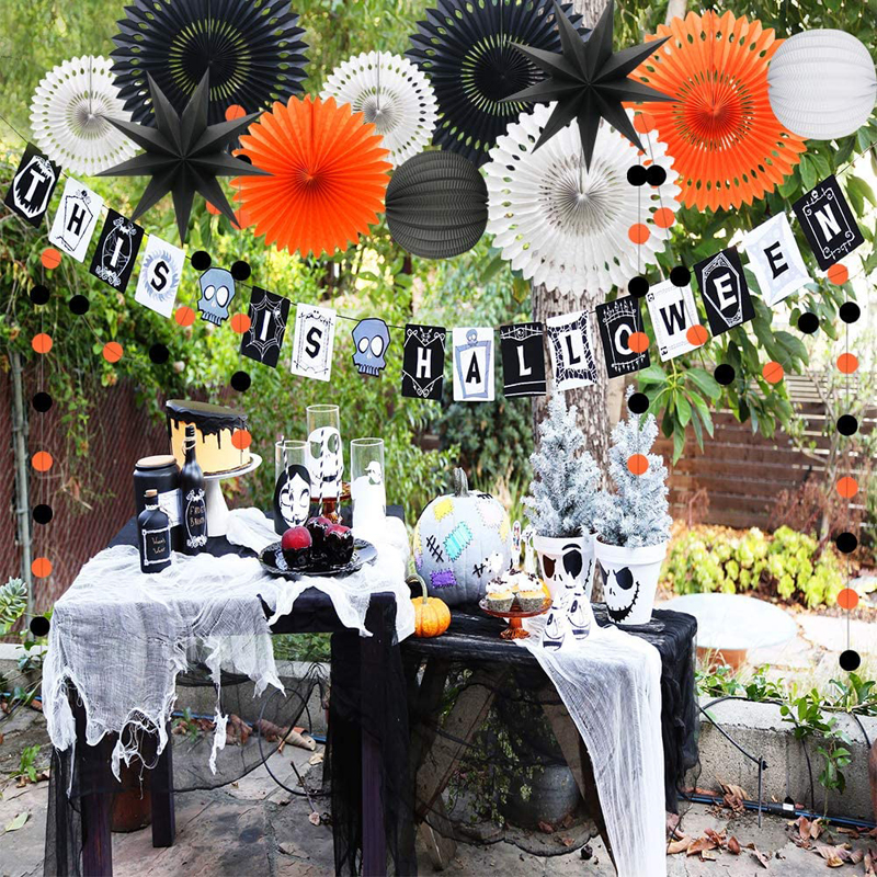 Orange-White-Black-Halloween-Hanging-Decorations-Kit