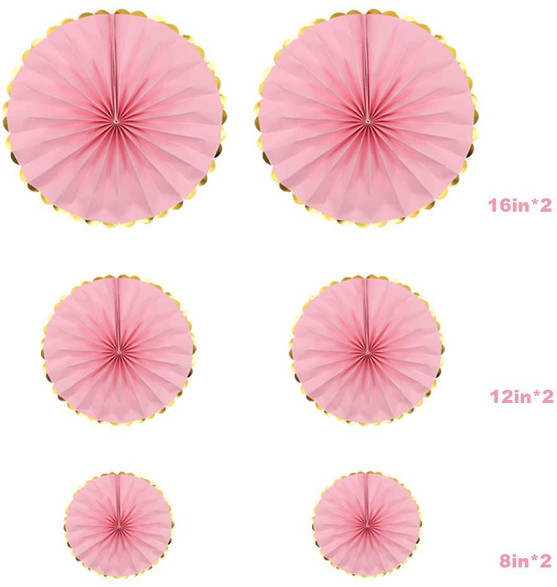 6Pcs-Pink-Round-Party-Hanging-Paper-Fan-Set-forGirls-Parties-China