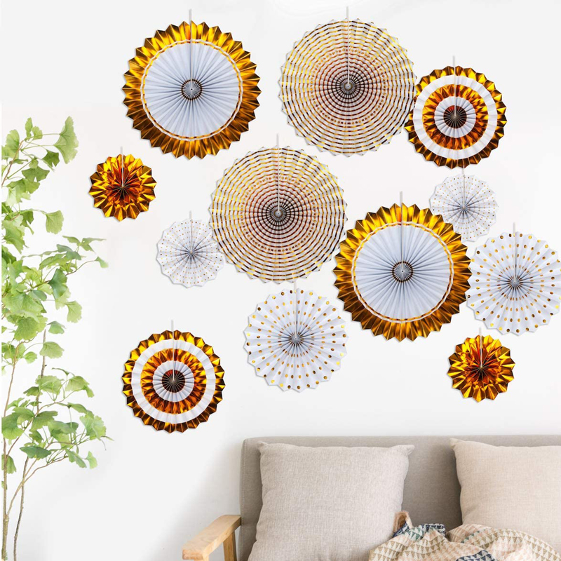 Gold-Hanging-Paper-Fans-Flower-Set