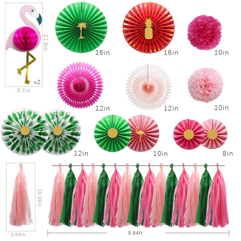 Tropical-Flamingo-Pink-Hanging-Decorations-Set