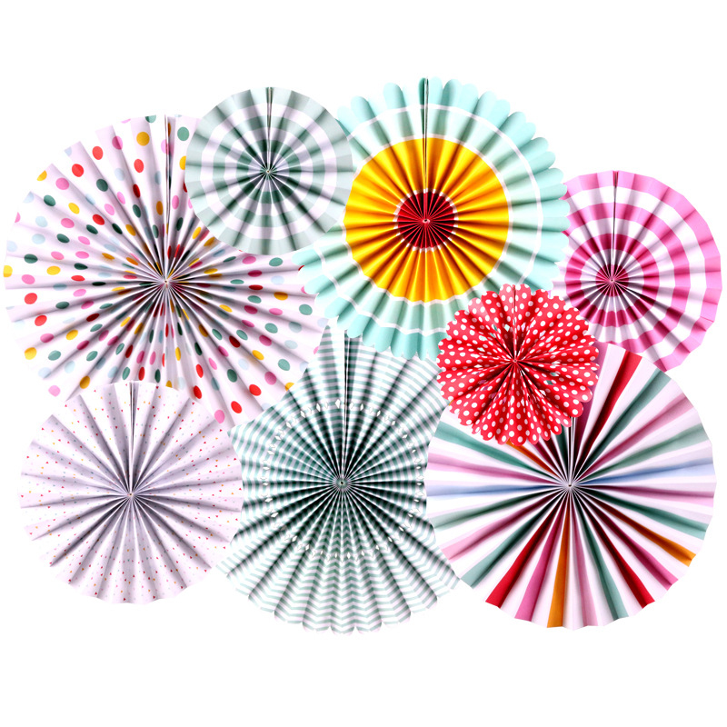 Vibrant-Colorful-Hanging-Paper-Fans-Rosettes-Party-Decorations-Fiesta-Wholesale-China