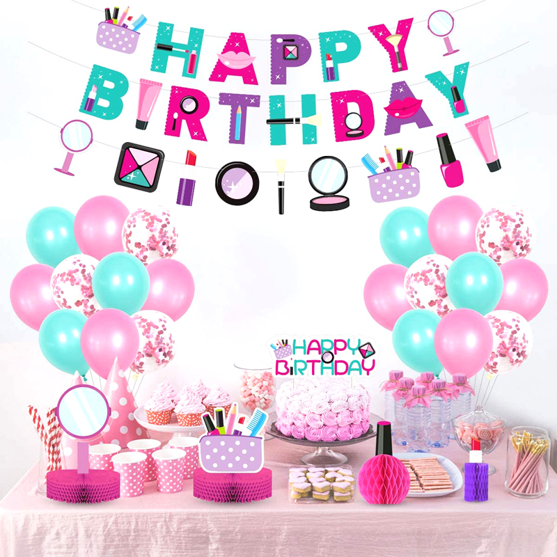 Kids-Spa-Makeup-Cosmetic-Birthday-Decoration-Set-Includes-Happy-Birthday-Banner-Cosmetics-Garlands