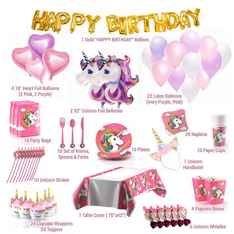 Unicorn-Party-Favors-with-Tableware-kit