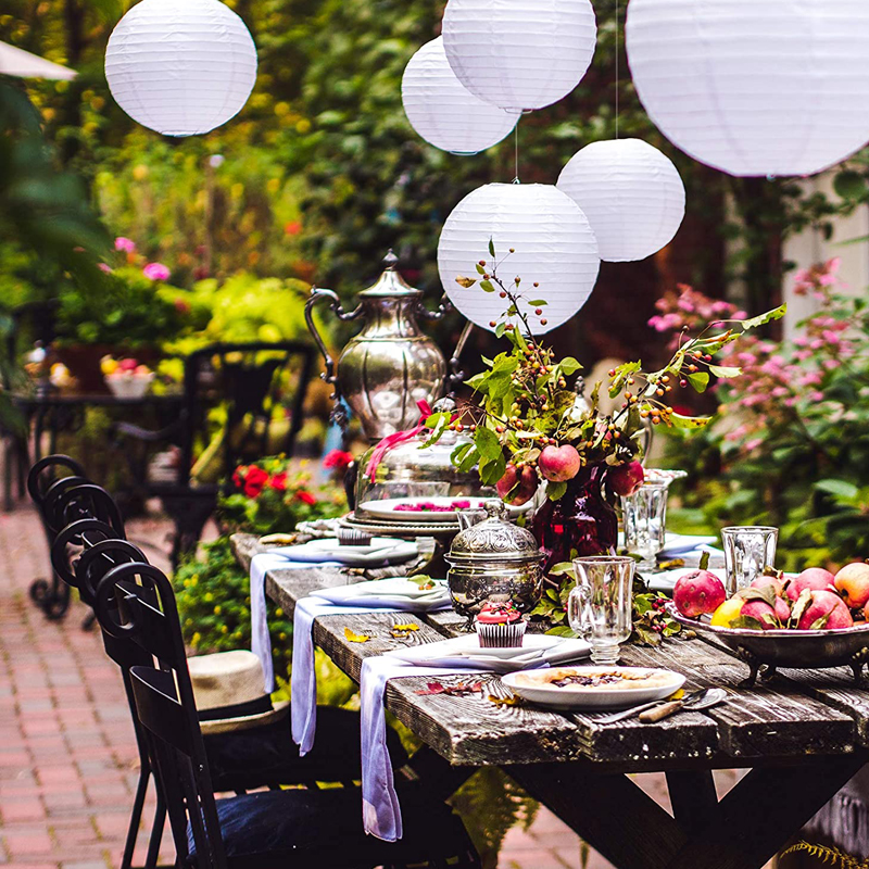 Hanging-Paper-Lanterns-White-Color-Wedding-Decorations