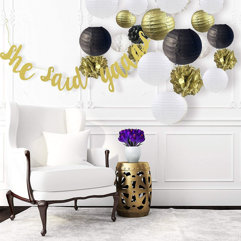 Round-Paper-Lanterns-Gold-Black-Decorations