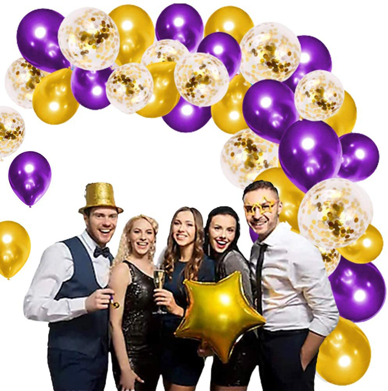 Balloon-Arch-Garland-Kit-Gold-and-Purple