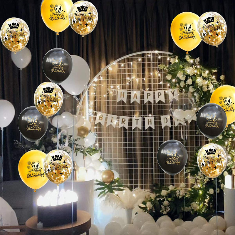 Birthday-Balloons-Gold-Black-Party-Decorations-Wholesale-China