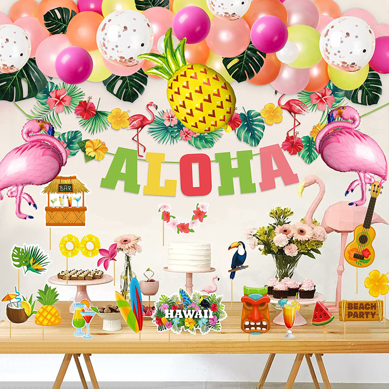 Hawaiian-Aloha-Party-Decorations-Luau-Tropical-Party-Supplies-Combo-Kit