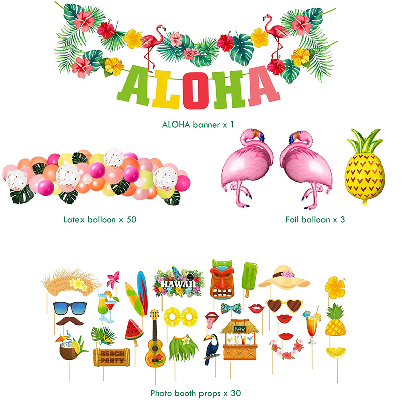 Hawaiian-Aloha-Party-Decorations-Luau-Tropical-Party-Supplies-Kit-Wholesale-China