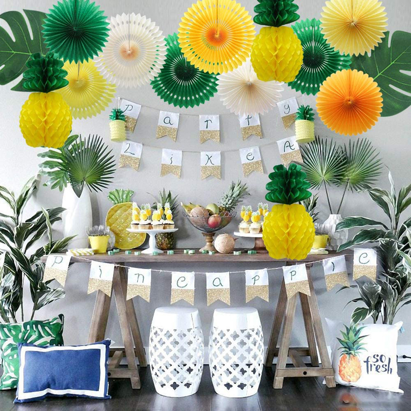 Hawaiian-Party-Supplies-Tropical-Summer-Pineapple-Decoration-Set