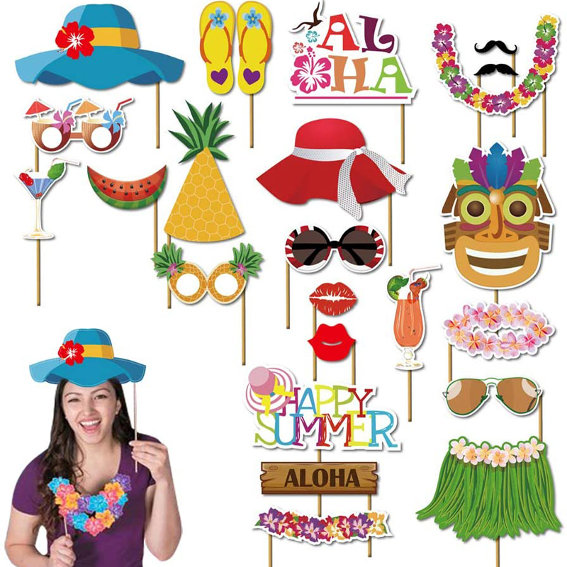 Luau-Party-Decorations-Luau-Photo-Booth-Props-kit-Tropical-Summer