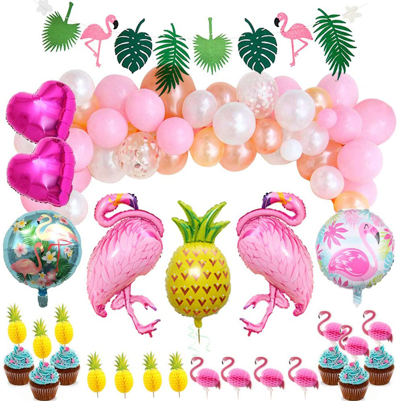 Pink-Flamingo-Hawaiian-Party-Balloons-Tropical-Arch-Garland-Kit-Luau-Jungle-Party-Supplies