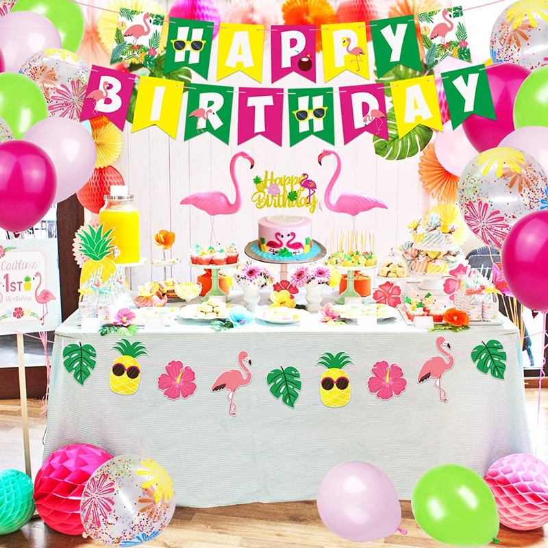 Summer-Aloha-Pineapple-Hawaii-Themed-Party-Pack-Flamingo-Birthday-Party-Decorations-Set